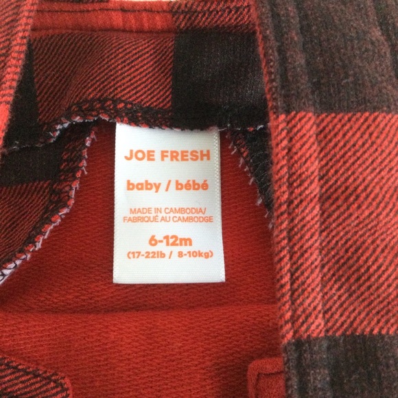 Joe Fresh Plaid Overalls 6-12 months - Picture 4 of 4